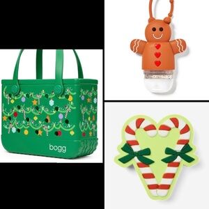 Bogg Bag Bitty Christmas Lights tote / BBW Pocketbac holder /candy cane bit /NEW